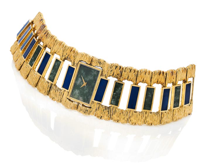 Piaget - Gold, lapis lazuli and nephrite - Estimated €10-15,000 - Ca 1969